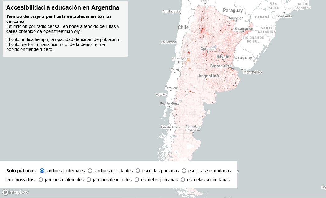 Mapa de accesibilidad a las escuelas