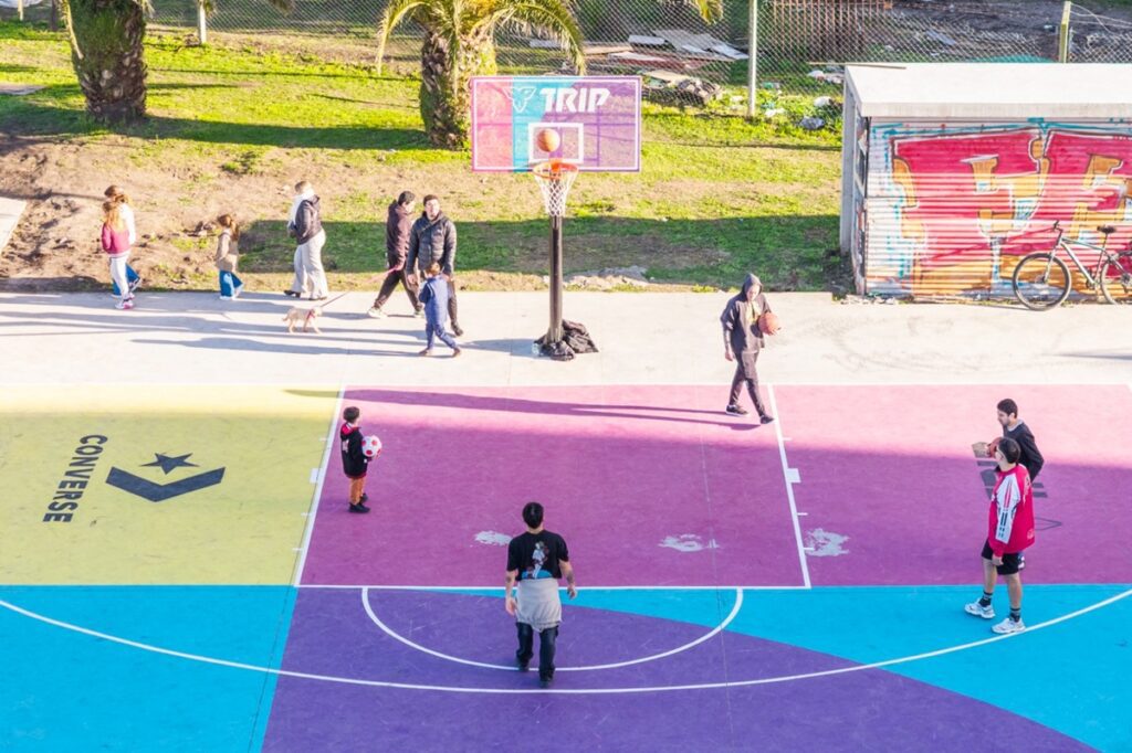 cancha de básquet Plaza España